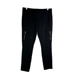 Ann Taylor Pants Womens 8‎ Black Skinny Stretch Zip Pockets Rock & Roll Mid-Rise